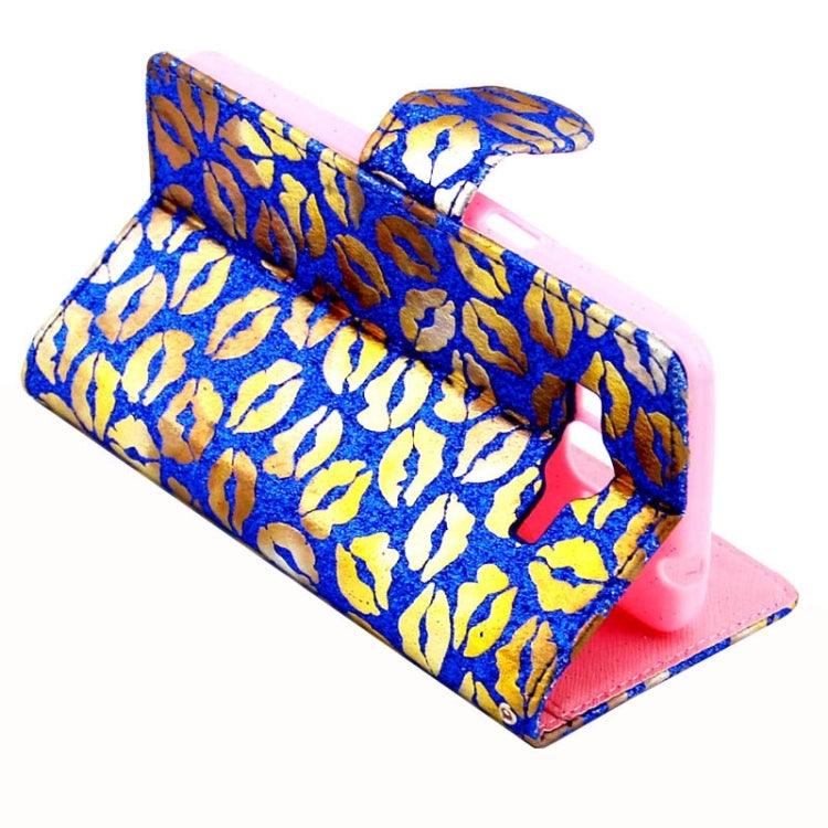 Lips Pattern Flash Powder Series Leather Case with Holder & Card Slots for Galaxy Grand Prime / G530H