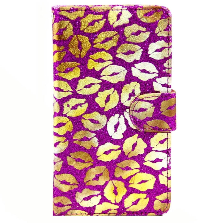Lips Pattern Flash Powder Series Leather Case with Holder & Card Slots for Galaxy Grand Prime / G530H