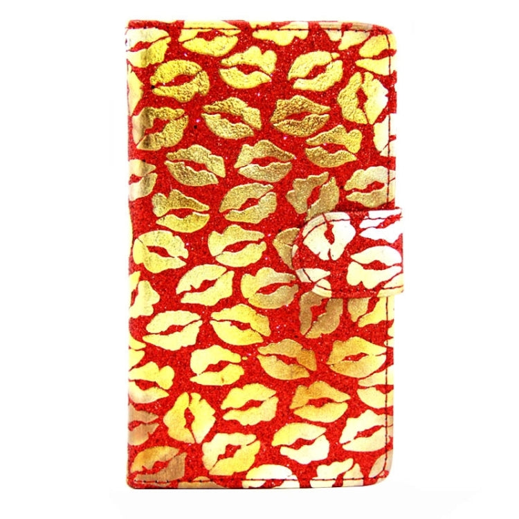 Lips Pattern Flash Powder Series Leather Case with Holder & Card Slots for Galaxy Grand Prime / G530H