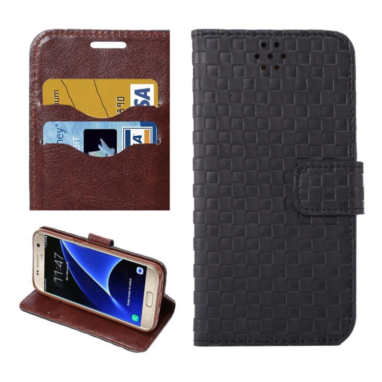 For Galaxy S7 / G930 Small Grid Voltage Texture Horizontal Flip Leather Case with Holder & Card Slots