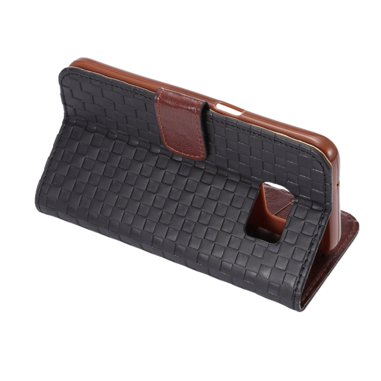For Galaxy S7 / G930 Small Grid Voltage Texture Horizontal Flip Leather Case with Holder & Card Slots
