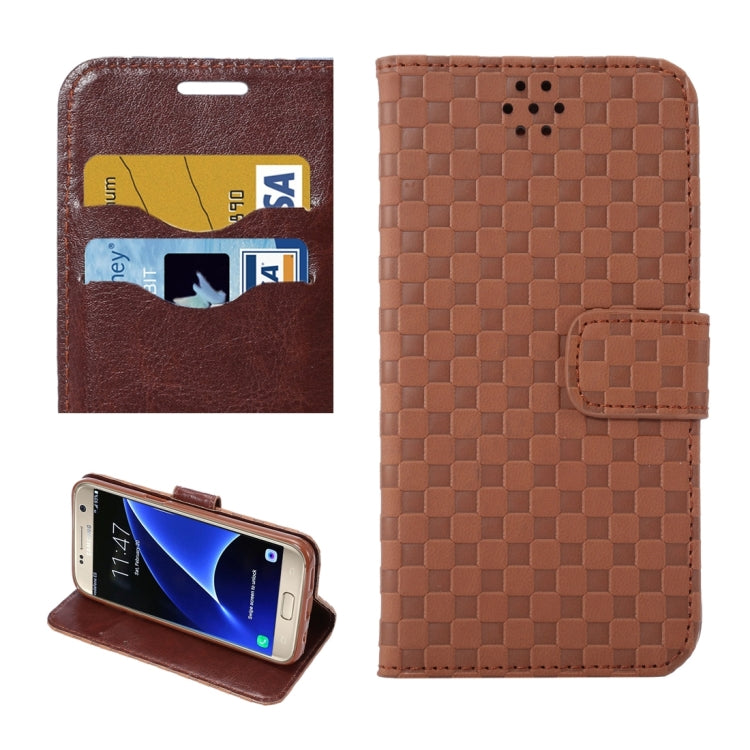 For Galaxy S7 / G930 Small Grid Voltage Texture Horizontal Flip Leather Case with Holder & Card Slots
