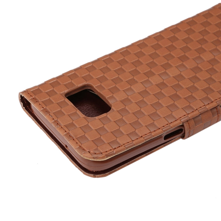For Galaxy S7 / G930 Small Grid Voltage Texture Horizontal Flip Leather Case with Holder & Card Slots