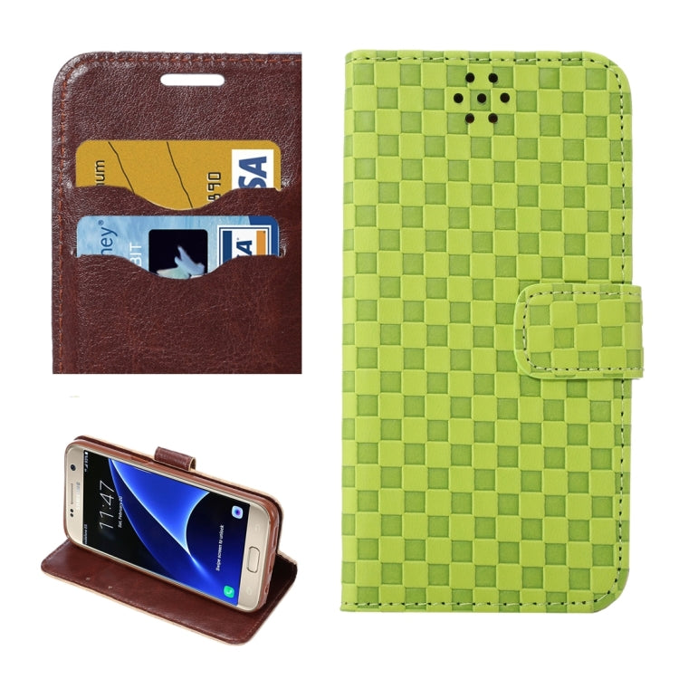 For Galaxy S7 / G930 Small Grid Voltage Texture Horizontal Flip Leather Case with Holder & Card Slots
