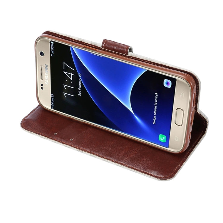For Galaxy S7 / G930 Small Grid Voltage Texture Horizontal Flip Leather Case with Holder & Card Slots