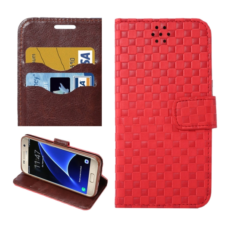 For Galaxy S7 / G930 Small Grid Voltage Texture Horizontal Flip Leather Case with Holder & Card Slots
