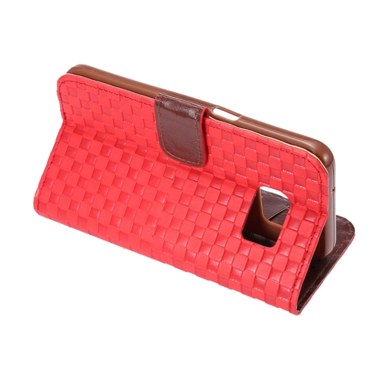 For Galaxy S7 / G930 Small Grid Voltage Texture Horizontal Flip Leather Case with Holder & Card Slots