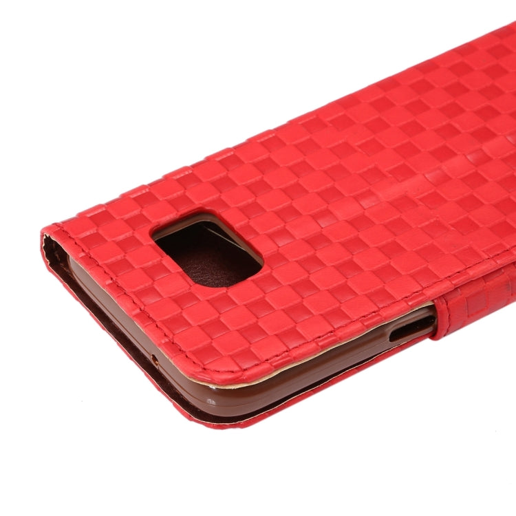For Galaxy S7 / G930 Small Grid Voltage Texture Horizontal Flip Leather Case with Holder & Card Slots