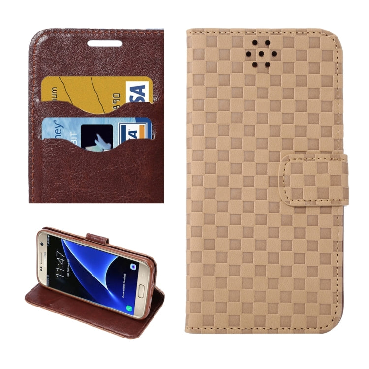 For Galaxy S7 / G930 Small Grid Voltage Texture Horizontal Flip Leather Case with Holder & Card Slots