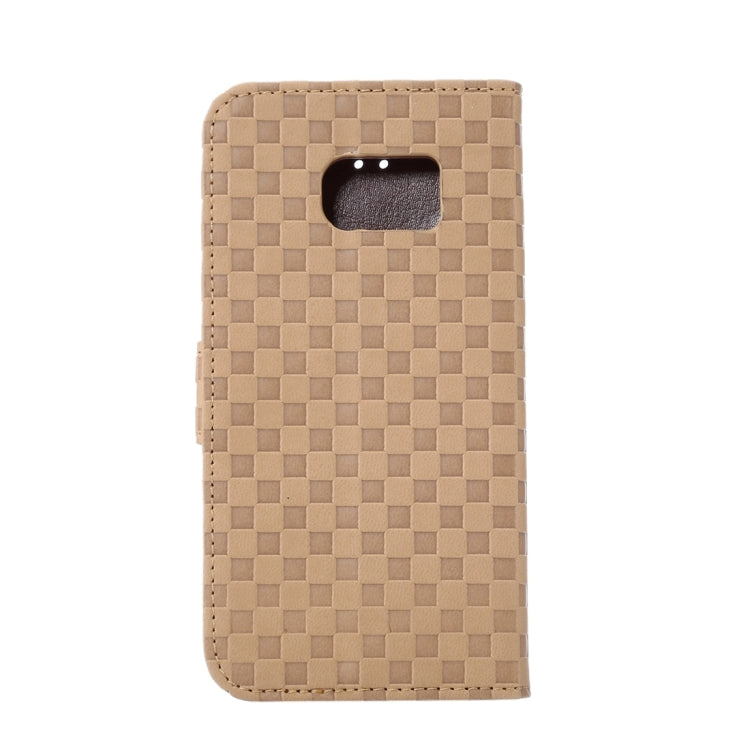 For Galaxy S7 / G930 Small Grid Voltage Texture Horizontal Flip Leather Case with Holder & Card Slots