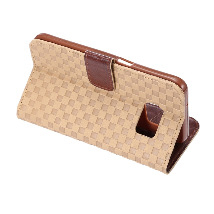 For Galaxy S7 / G930 Small Grid Voltage Texture Horizontal Flip Leather Case with Holder & Card Slots