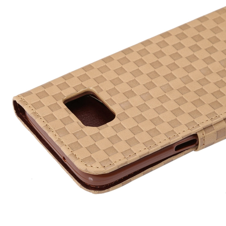 For Galaxy S7 / G930 Small Grid Voltage Texture Horizontal Flip Leather Case with Holder & Card Slots