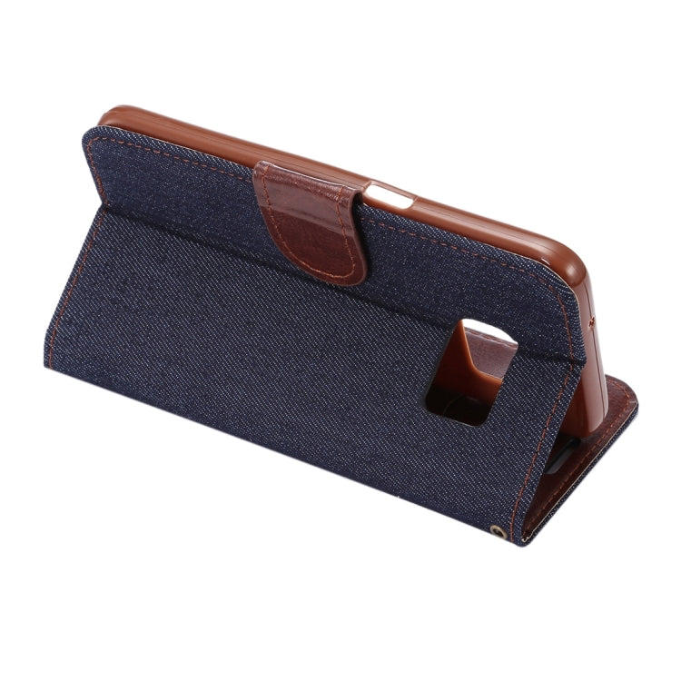 For Galaxy S7/G930 Jeans Horizontal Flip Leather Case with Holder & Card Slots