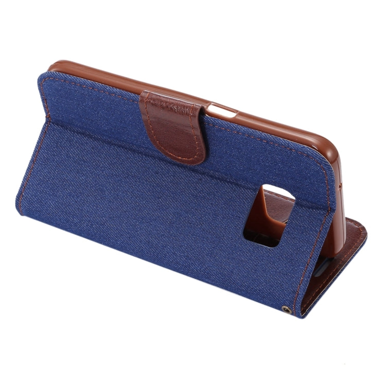 For Galaxy S7/G930 Jeans Horizontal Flip Leather Case with Holder & Card Slots