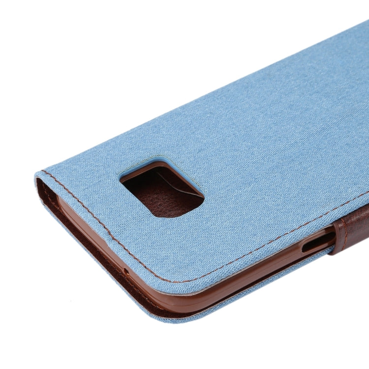 For Galaxy S7/G930 Jeans Horizontal Flip Leather Case with Holder & Card Slots
