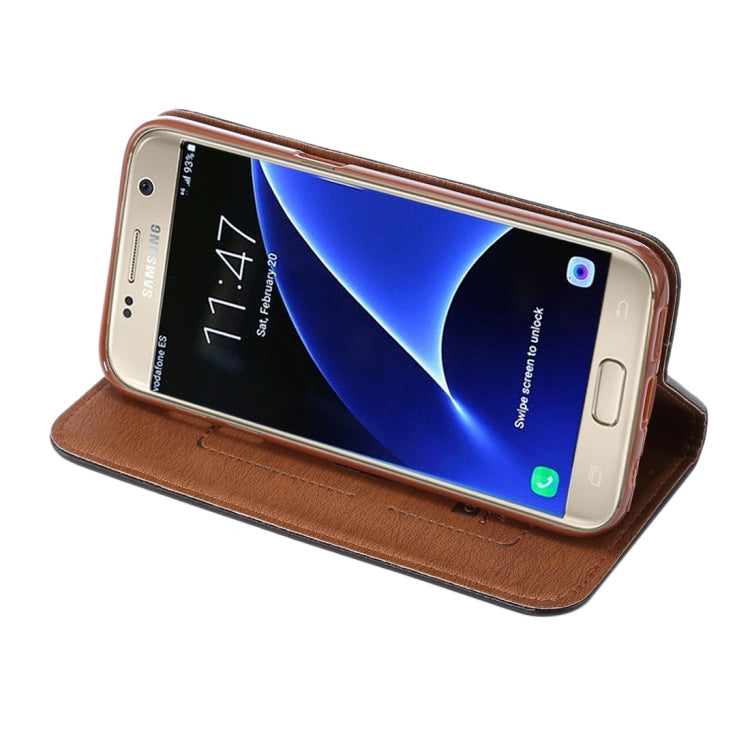 For Galaxy S7/G930 Magnetic Crazy Horse Texture Horizontal Flip Leather Case with Holder & Card Slots