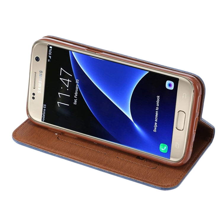 For Galaxy S7/G930 Magnetic Crazy Horse Texture Horizontal Flip Leather Case with Holder & Card Slots