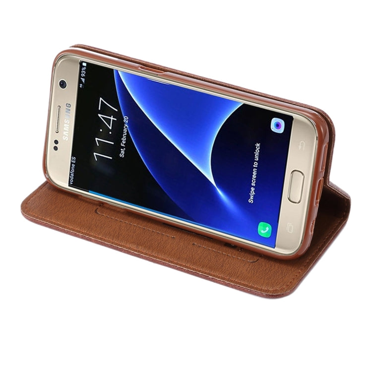 For Galaxy S7/G930 Magnetic Crazy Horse Texture Horizontal Flip Leather Case with Holder & Card Slots