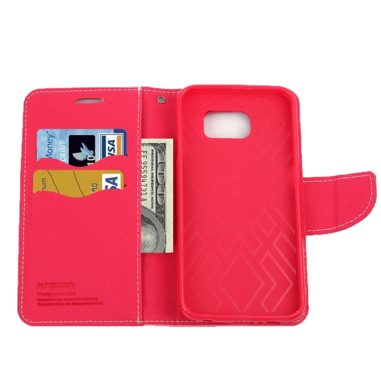 For Galaxy S7 / G930 Cross Texture Leather Case with Holder & Card Slots & Wallet