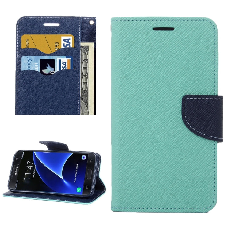 For Galaxy S7 / G930 Cross Texture Leather Case with Holder & Card Slots & Wallet