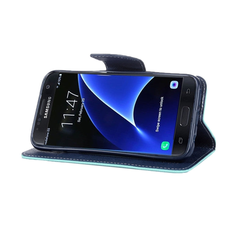 For Galaxy S7 / G930 Cross Texture Leather Case with Holder & Card Slots & Wallet