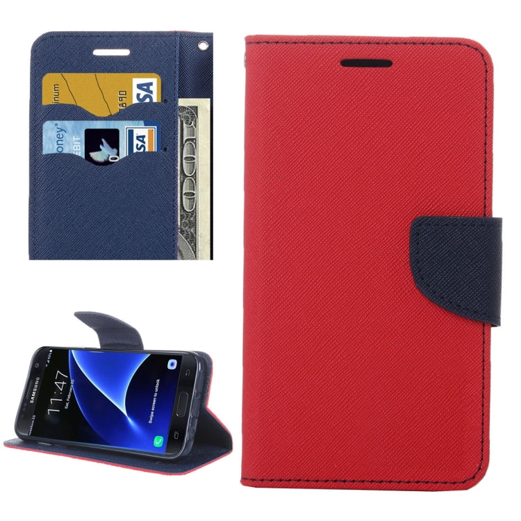 For Galaxy S7 / G930 Cross Texture Leather Case with Holder & Card Slots & Wallet