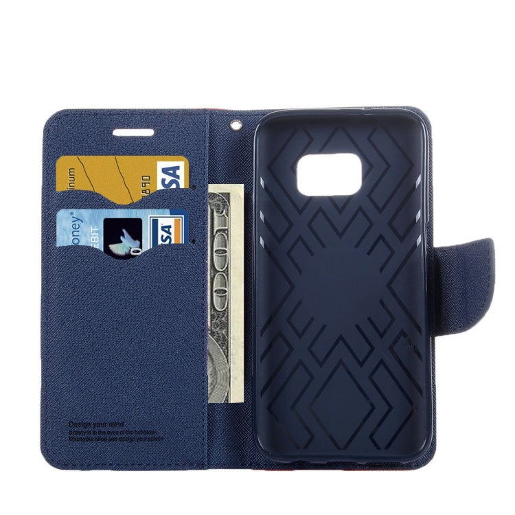 For Galaxy S7 / G930 Cross Texture Leather Case with Holder & Card Slots & Wallet