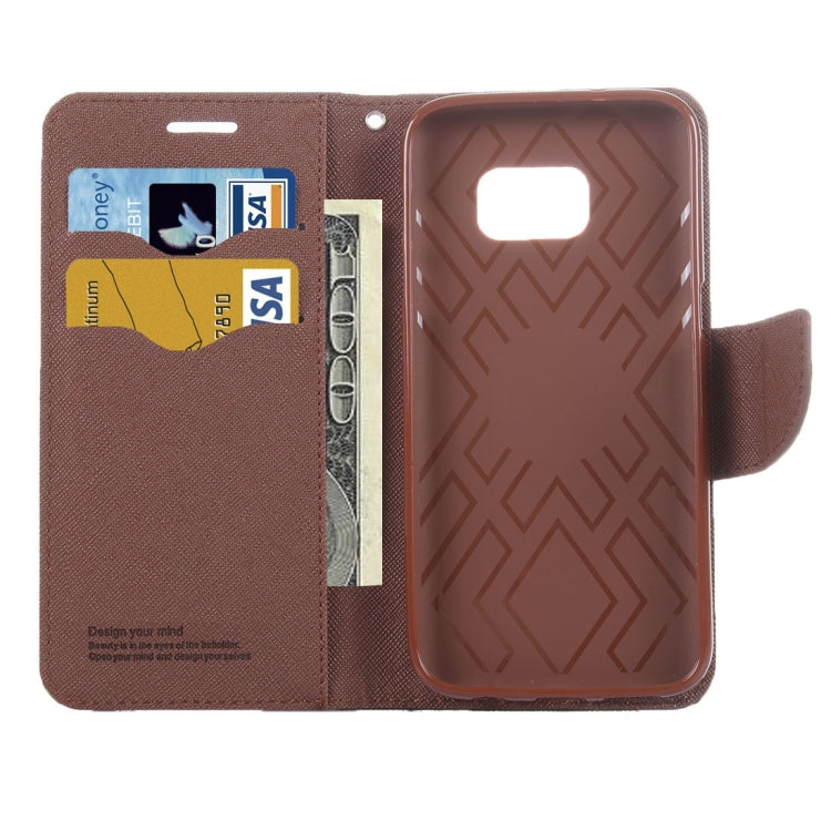 For Galaxy S7 / G930 Cross Texture Leather Case with Holder & Card Slots & Wallet