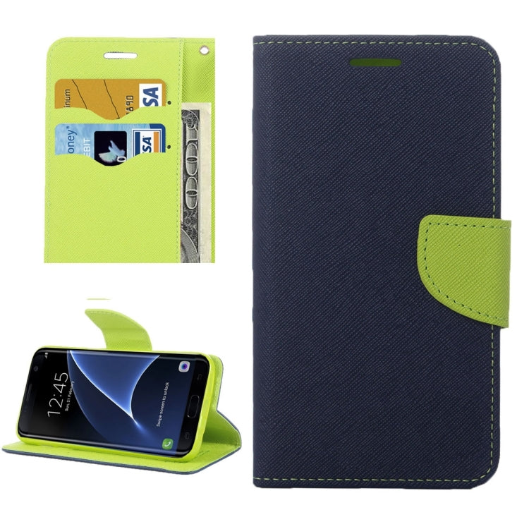 For Galaxy S7 Edge/ G935 Cross Texture Leather Case with Holder & Card Slots & Wallet