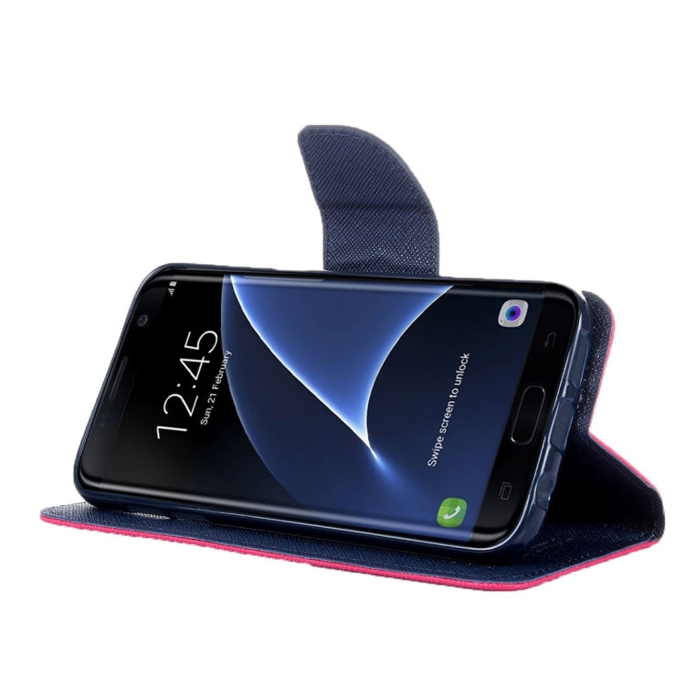 For Galaxy S7 Edge/ G935 Cross Texture Leather Case with Holder & Card Slots & Wallet