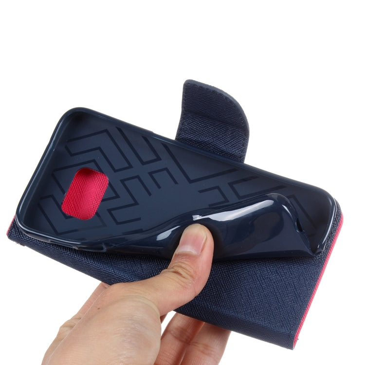 For Galaxy S7 Edge/ G935 Cross Texture Leather Case with Holder & Card Slots & Wallet