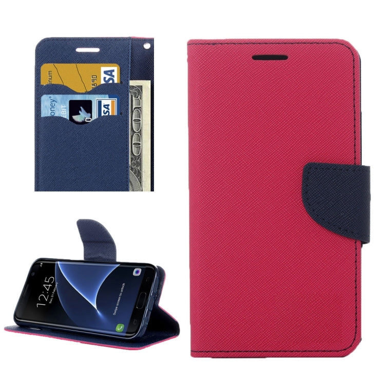 For Galaxy S7 Edge/ G935 Cross Texture Leather Case with Holder & Card Slots & Wallet