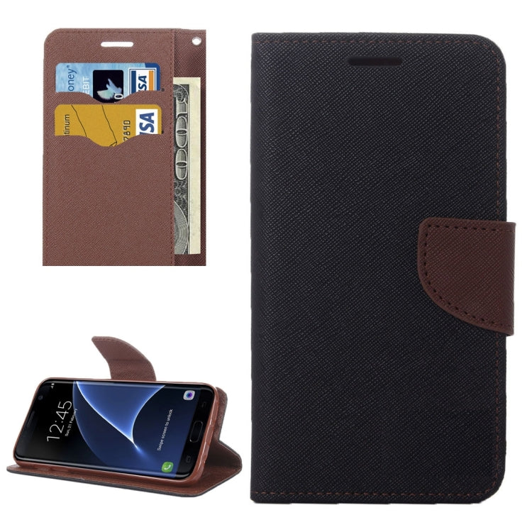 For Galaxy S7 Edge/ G935 Cross Texture Leather Case with Holder & Card Slots & Wallet