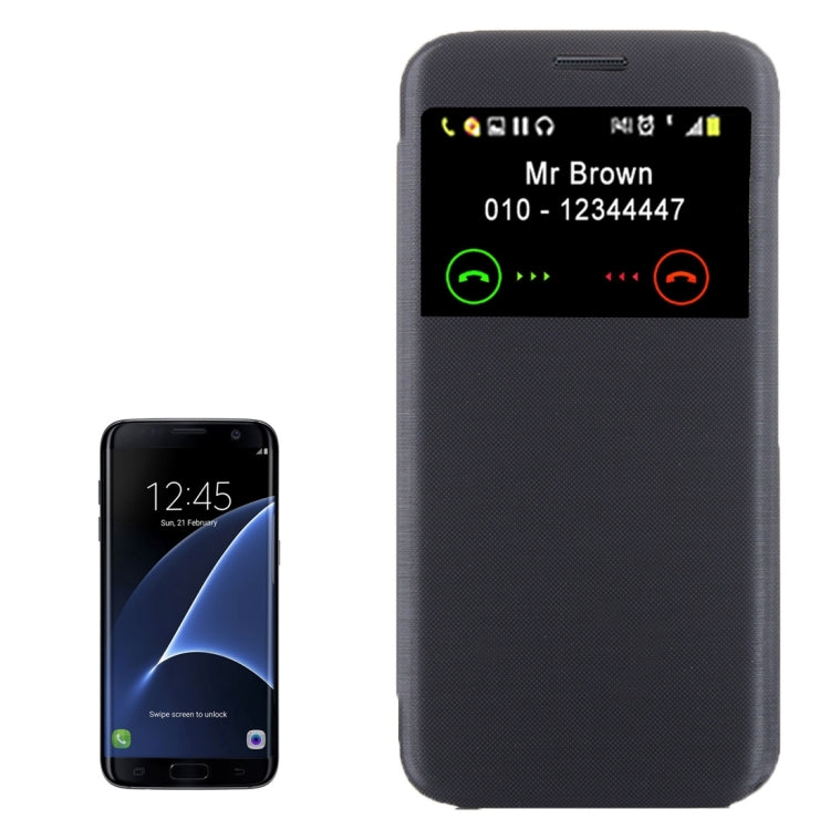 For Galaxy S7 Edge/ G935 Horizontal Flip Leather Case with Call Display ID