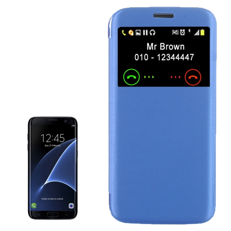 For Galaxy S7 Edge/ G935 Horizontal Flip Leather Case with Call Display ID