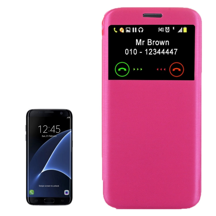 For Galaxy S7 Edge/ G935 Horizontal Flip Leather Case with Call Display ID