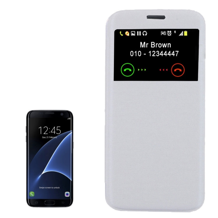 For Galaxy S7 Edge/ G935 Horizontal Flip Leather Case with Call Display ID