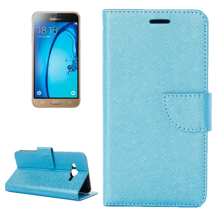 For Galaxy J3 / J310 Cross Texture Horizontal Flip Solid Color Leather Case with Holder & Card Slots & Wallet