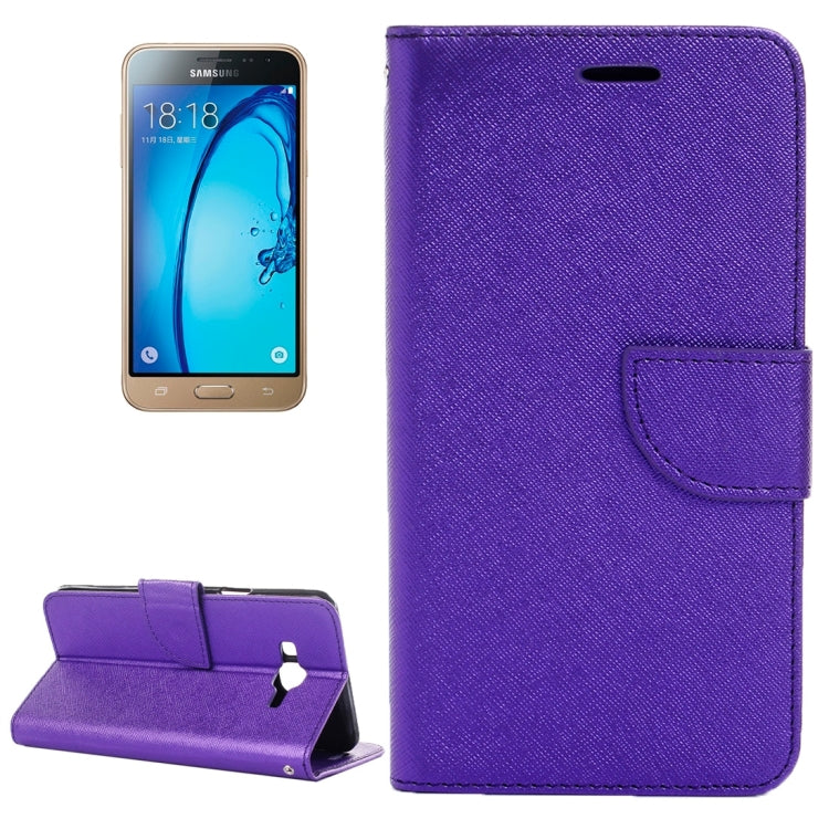 For Galaxy J3 / J310 Cross Texture Horizontal Flip Solid Color Leather Case with Holder & Card Slots & Wallet