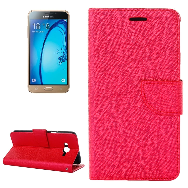 For Galaxy J3 / J310 Cross Texture Horizontal Flip Solid Color Leather Case with Holder & Card Slots & Wallet