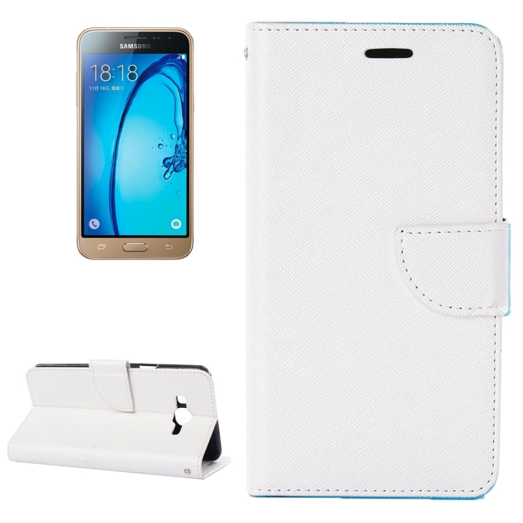 For Galaxy J3 / J310 Cross Texture Horizontal Flip Solid Color Leather Case with Holder & Card Slots & Wallet