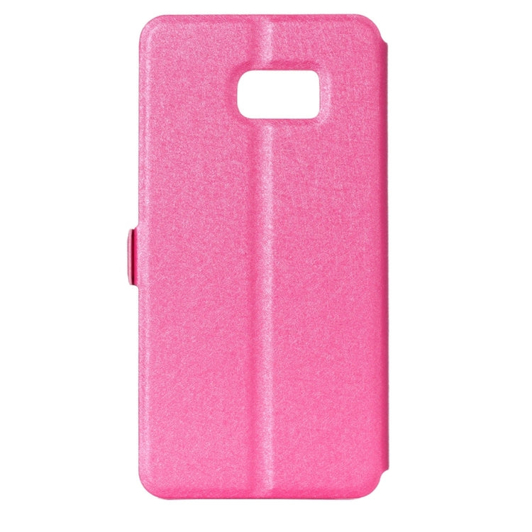 For Galaxy S7 Edge / G935 Silk Texture Horizontal Flip Solid Color Leather Case with Call Display ID