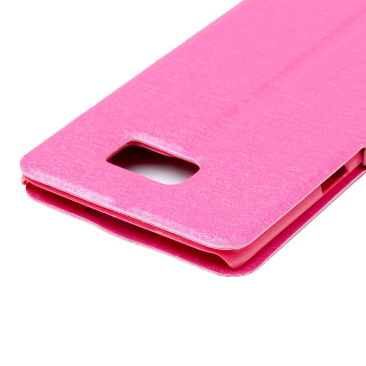 For Galaxy S7 Edge / G935 Silk Texture Horizontal Flip Solid Color Leather Case with Call Display ID