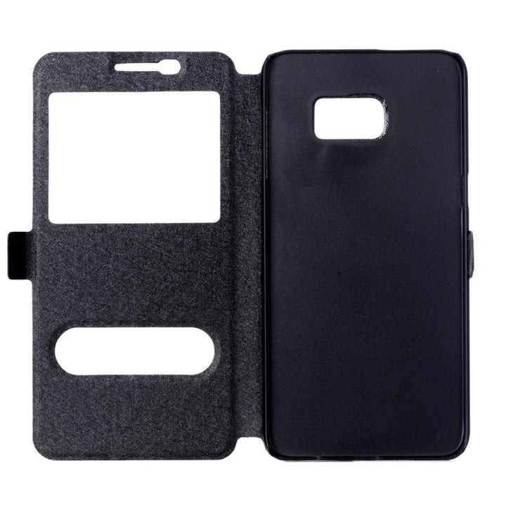 For Galaxy S7 / G930 Silk Texture Horizontal Flip Solid Color Leather Case with Call Display ID