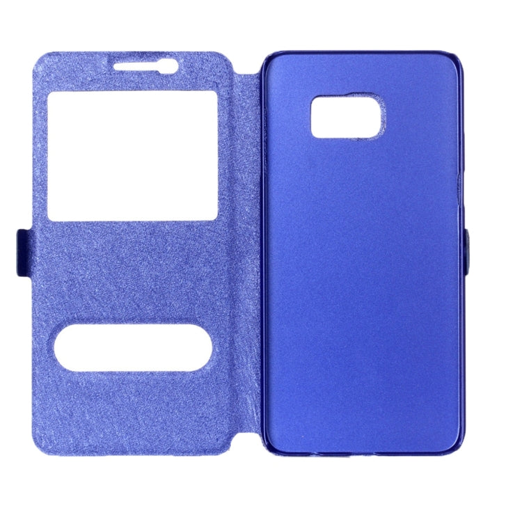For Galaxy S7 / G930 Silk Texture Horizontal Flip Solid Color Leather Case with Call Display ID