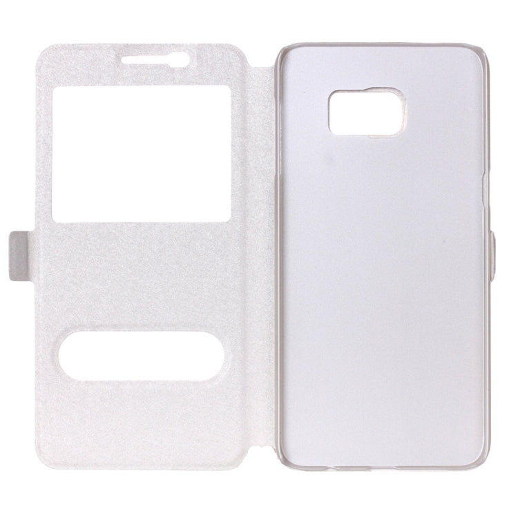 For Galaxy S7 / G930 Silk Texture Horizontal Flip Solid Color Leather Case with Call Display ID