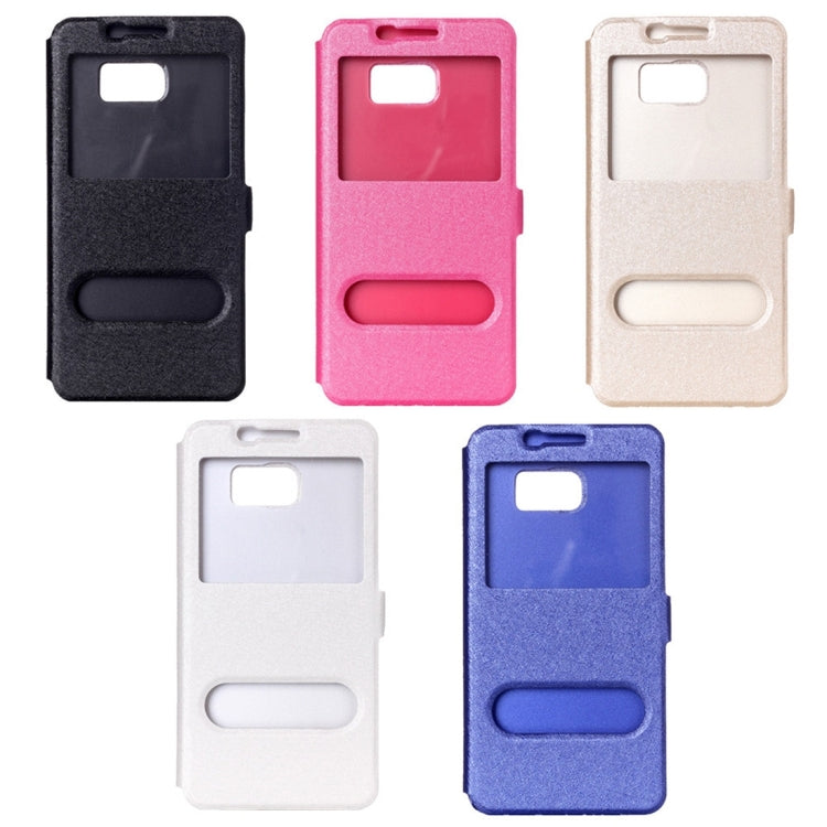 For Galaxy S7 / G930 Silk Texture Horizontal Flip Solid Color Leather Case with Call Display ID