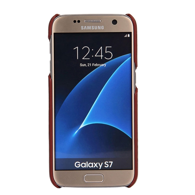 For Galaxy S7 / G930 Oil Wax Texture Leather Back Cover Case with Card Slots