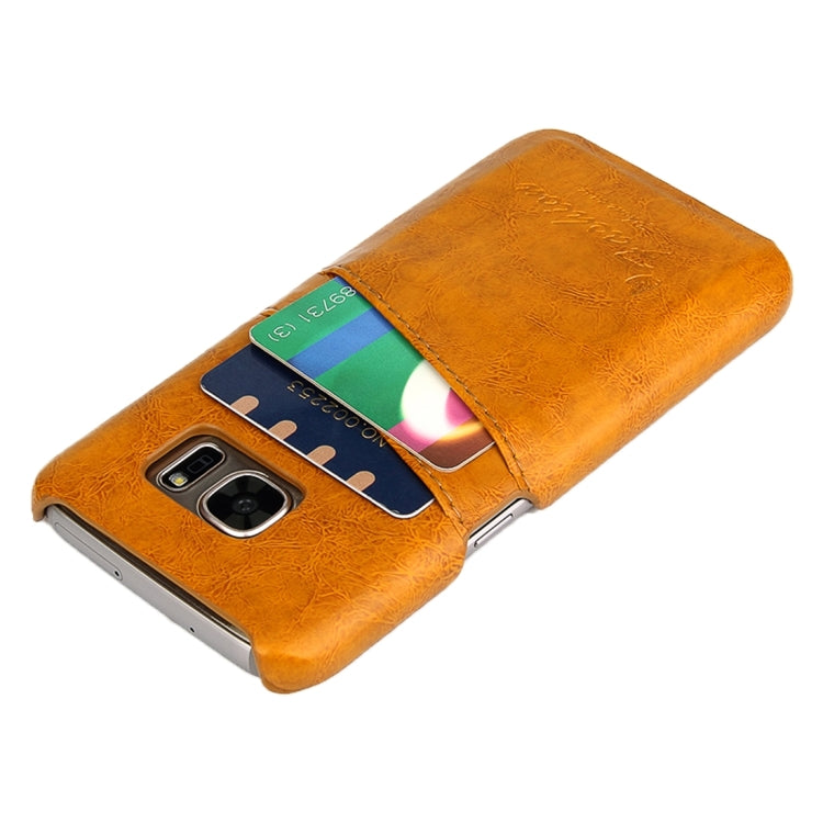 For Galaxy S7 / G930 Oil Wax Texture Leather Back Cover Case with Card Slots