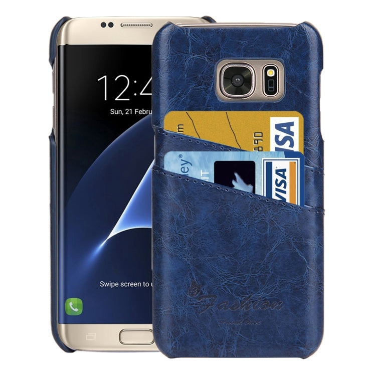 For Galaxy S7 Edge/ G935 Oil Wax Texture Leather Back Cover Case with Card Slots